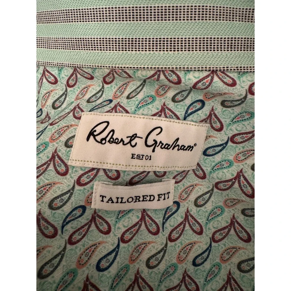 Robert Graham Tailored Fit Striped Long Sleeve Button Down Shirt Men's Large